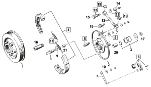 Brake shoe set with linings