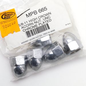 5pck Chrome Acorn nuts 5/8-11 UNC