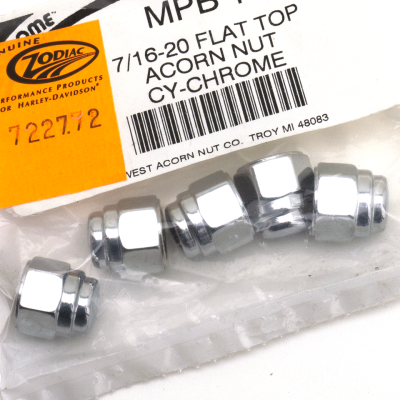5Pck 7/16-20 Flat Top Acorn Nut