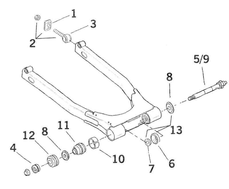 RUBBER REAR FORK MOUNT PAIR (IT)