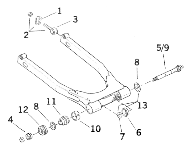 RUBBER REAR FORK MOUNT PAIR (IT)