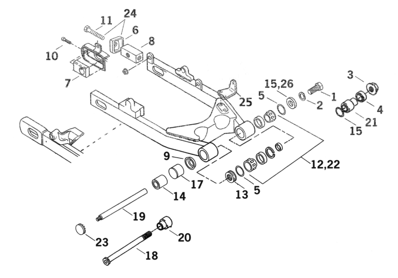 SPACER, RH, SWINGARM FXD SERIE (IT)