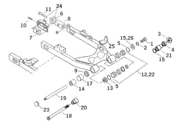 SPACER, RH, SWINGARM FXD SERIE (IT)