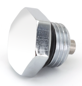 Oversized drain plug 9/16"-18 chrome