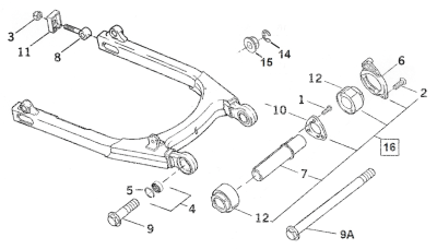 GHDP SWINGARM PIVOT SHAFT XL14-up (IT)