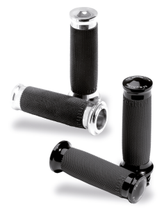 PM Contour renthal wrapped grips, chrome