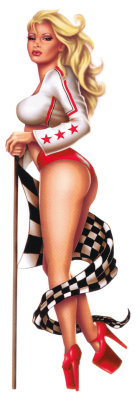 Race girl red decal 2.75"x8.1"