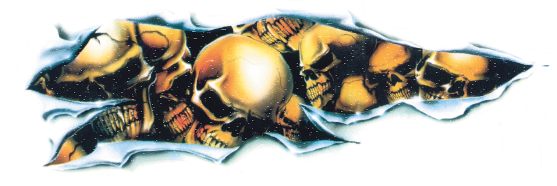 Skull shread right decal 2 3/4"x8 1/8" (IT)