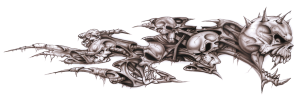 Skull decay left decal 2 7/8"x8 3/8" (IT)
