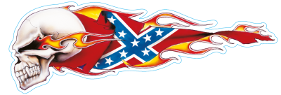 Rebel skull right decal 7 5/8"x2 7/8" (IT)