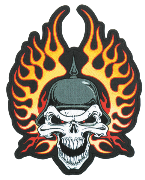 Flame helmet Skull patch 9"x12.5" (IT)