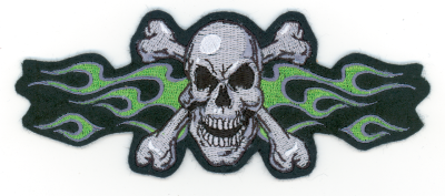 Green Flame Skull Mini Patch (IT)