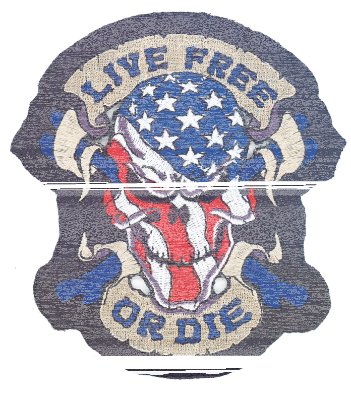LIVE FREE OR DIE USA SKULL 6,5"X5" (IT)