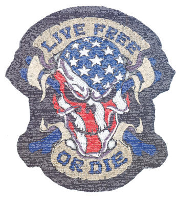 LIVE FREE OR DIE USA SKULL 6,5"X5" (IT)