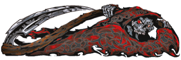 RED TRIBAL REAPER LEFT 3"X10" (IT)