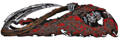 RED TRIBAL REAPER LEFT 3"X10" (IT)