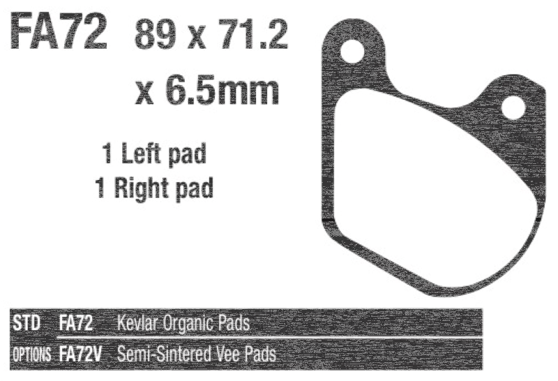 EBC-V Brake pads XL/FLT 44099-77 (IT)