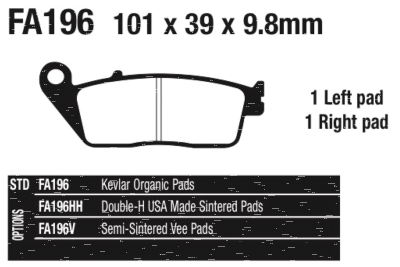 EBC-V Victory 08-up RR brake pads (IT)