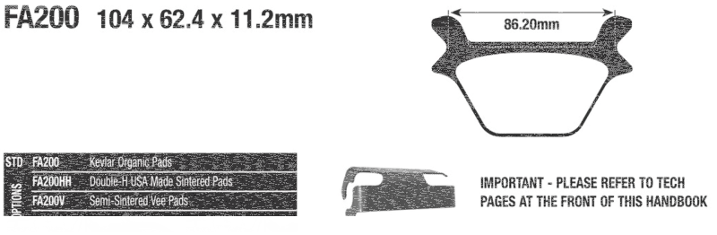 EBC-V 87-99 RR brake pads (IT)