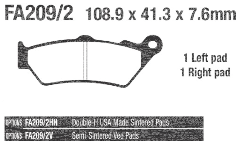 EBC-HH FR XG16-20 Scout 17-up brake pads (IT)