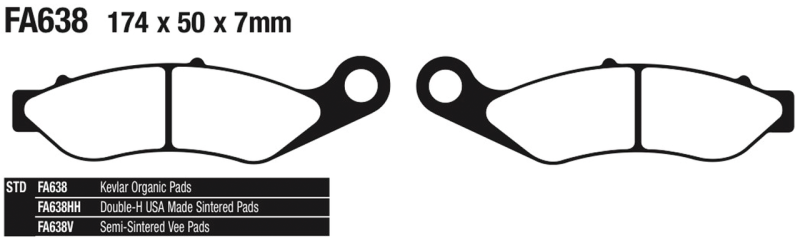 EBC-V Trike 14-18 front brake pads (IT)