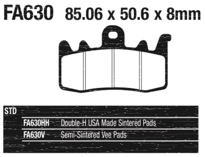 EBC-HH FR brake pads RA/H21-up FTR19-up (IT)