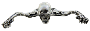 7" Headlamp Visor Ornament Skull Chrome (IT)