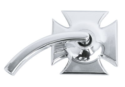 Billet Maltese Cross mirror left polish (IT)