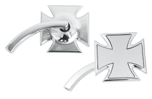 Billet Maltese Cross mirror left polish (IT)