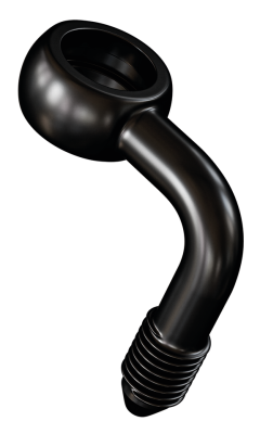 Black SS AN-3 banjo fitting 3/8" 90degr. (IT)