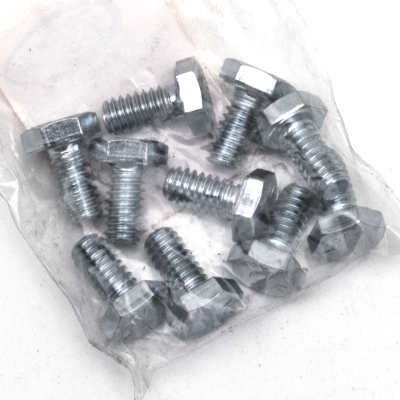 10pck hex bolt 1/4-20x1/2" UNC zinc