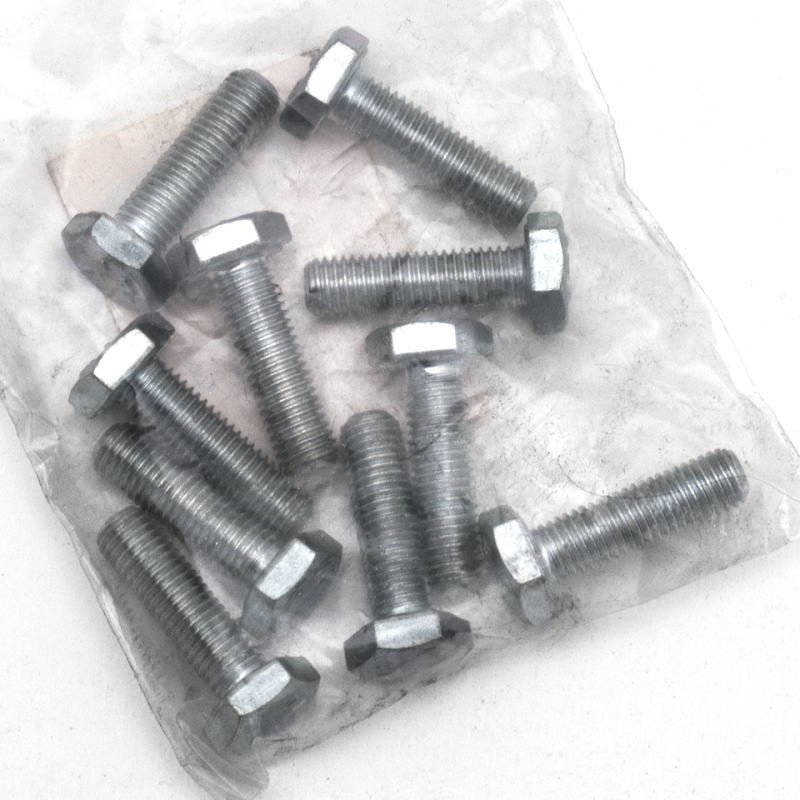 10pck hex bolt 1/4-28x7/8" UNF zinc (IT)