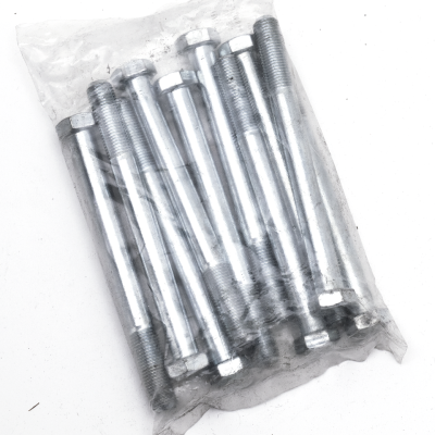 10pck hex bolt 3/8-24x4" UNF zinc