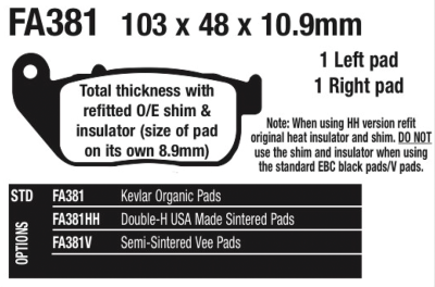 EBC Brake pads XL04-13 front (IT)