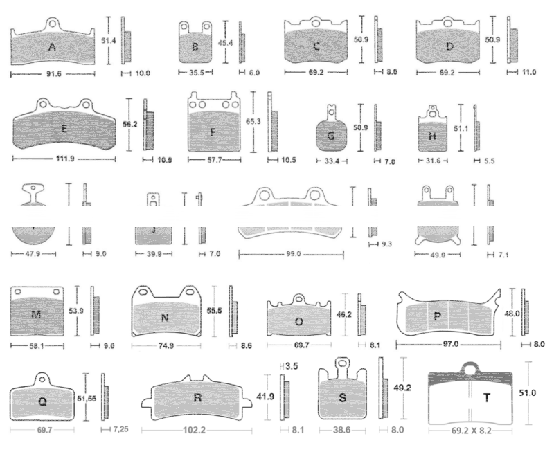 EBC Brake pads for GMA small calipers (IT)