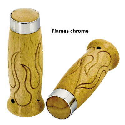 Flames style wooden grips chrome band (IT)