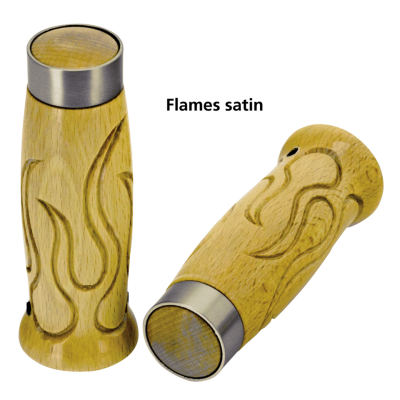 Flames style wooden grips satin chr band (IT)