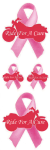 RIDE FOR A CURE 3X10IN DECAL (IT)
