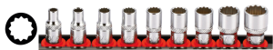 1/4" Socketset inch sizes 9Pc on rail