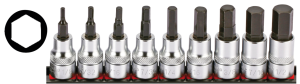 3/8" Socketbitset hex inch sizes 9PC on (IT)