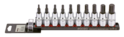 1/2" Socketbitset Hex metric 10Pc on rai