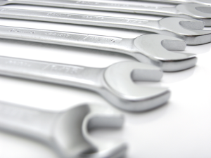 Double open wrench set inch sizes 8Pc