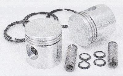 Pistons w/Hasting rings 45CI +.03" set/2 (IT)