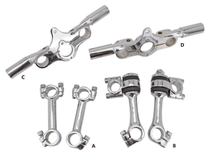 Chrome Dog Bone risers f/36-48 Springers (IT)