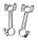 Chrome Dog Bone risers f/36-48 Springers (IT)