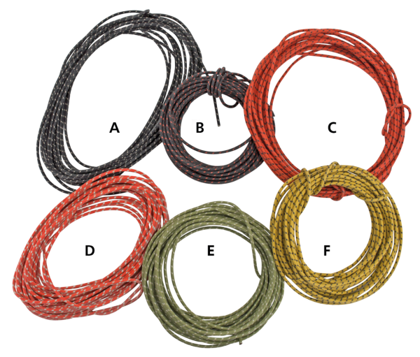 Black cotton wire w/white tracer, 25ft (IT)