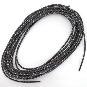 Black cotton wire w/white tracer, 25ft