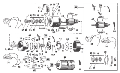 Brushes with springs 32E generator set/3 (IT)