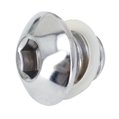 Drain plug 1/2-13, chrome button head (IT)