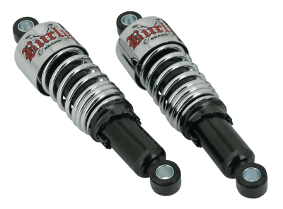 Burly 10.5" blk shocks chr sprng FLH/T